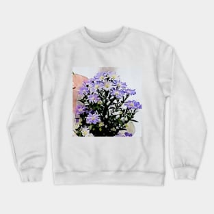 purple daisy flowers(watercolor painting) Crewneck Sweatshirt